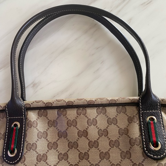 GUCCI GG Crystal Canvas and Leather Large Princy Handbag - Picture 11 of 14